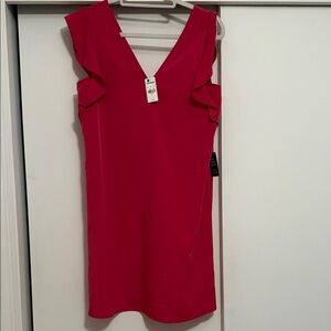 Express Pink Ruffle Sleeve V-Neck Mini Dress